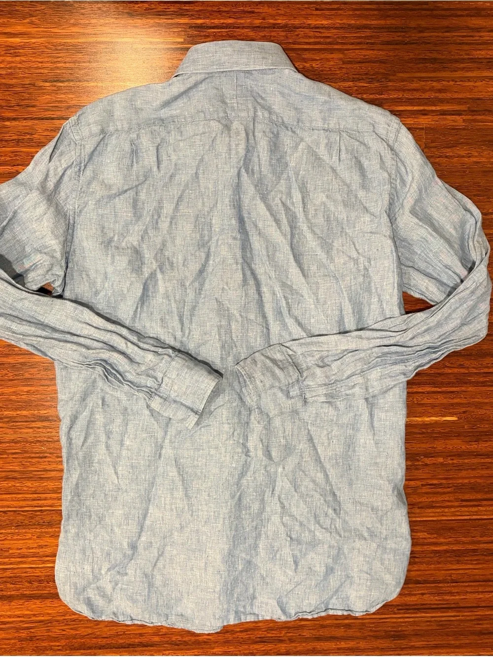 J.Crew Ludlow Baird McNutt Linen long sleeve Button Down - Medium Blue coastal